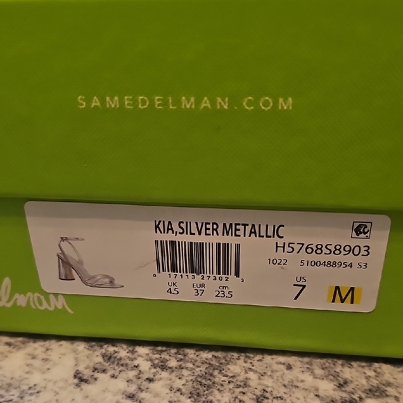 Sam Edelman Silver Block Heel Sandals - Picture 4 of 4